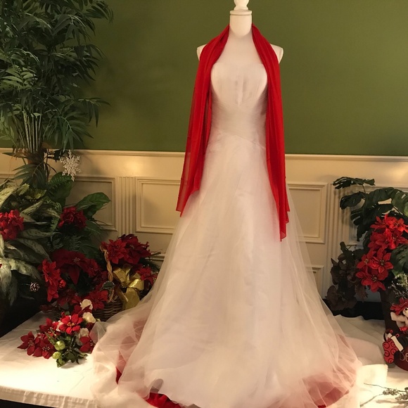 Formal evening gown including chiffon scarf - Picture 1 of 7